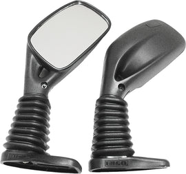 SP1 universal black left rear view mirror for vehicles, showing a sleek, rectangular mirror with a black frame and mounting arm.