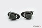 PUIG black frame sliders for Yamaha R12 motorcycle, mounted on body, durable protective motorcycle accessories.