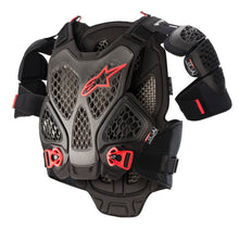 Load image into Gallery viewer, Alpine Star A-6 Chest Protector in black and anthracite, XS/S size, with protective padding and adjustable straps.
