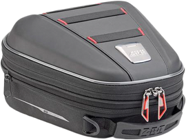 GIVI Tanklock 10L motorcycle tank bag with secure mounting system, black luggage bag for bikes, compact and weather-resistant.