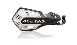 Acerbis K-Future black and white handguard for motorcycle, mounted on handlebar, with Acerbis branding visible.