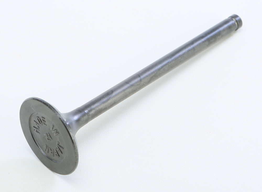 ProX Racing Parts steel exhaust valve for engine, with a close-up view showing detailed metallic finish and precision craftsmanship.