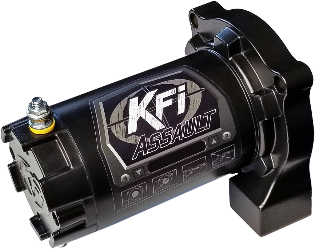 KFI Products Winch Replacement Motor Assault 30-0039 showing the electric motor with wiring and mounting components.