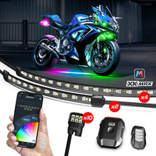 Load image into Gallery viewer, XK Glow XKmax LED underglow kit with 16 colorful illumination strips for vehicle interior or exterior lighting.