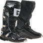 Black GAERNE SG 10 motorcycle boots in size 9, featuring durable leather construction and secure fastening.