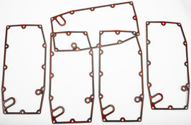 Set of five James Gasket transmission oil pan gaskets, sealing rings for automotive transmission maintenance.