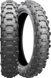 Bridgestone Battlecross E50 rear motorcycle tire, 140/80-18 bias ply, showing tread pattern and sidewall details.