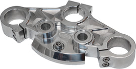 Kens Factory NL Top Triple Tree Suspension component, polished finish for Harley Davidson models from 2014 to 2024