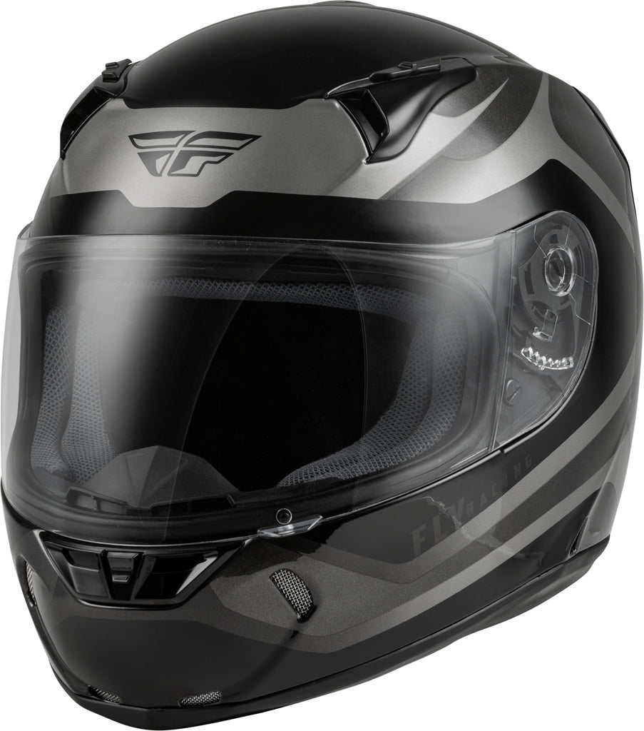 Fly Racing Revolt Rush helmet in grey and black with ventilation vents, size medium, designed for motocross and off-road riding.