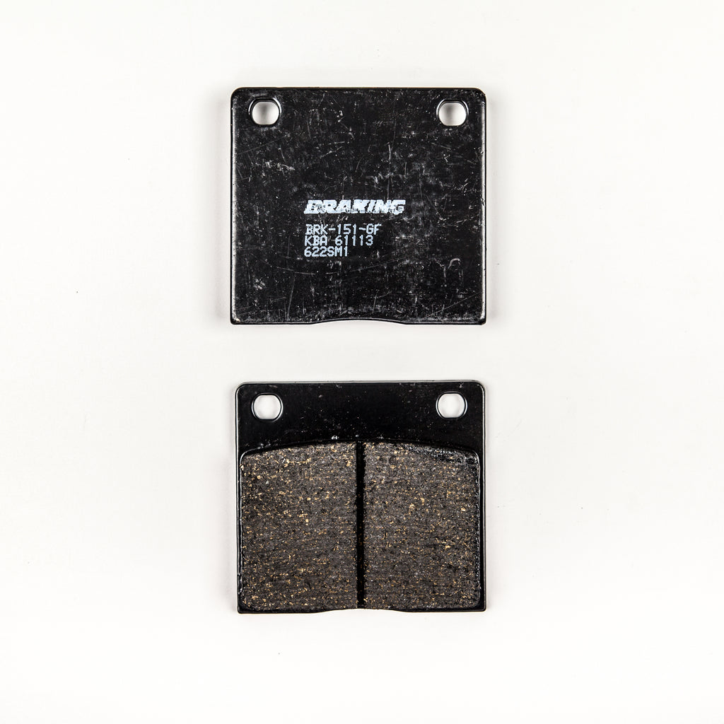 Semi-metallic braking brake pad set for 31-622S wheels, branded Braking, with visible metal components and brake pad surfaces.