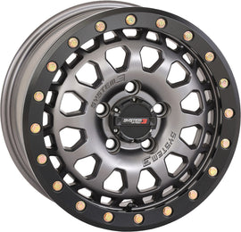 System 3 SB6 BL Wheel 15x7 gunmetal grey, 4+3 offset, 5/4.5 bolt pattern, showing the alloy wheel with detailed finish