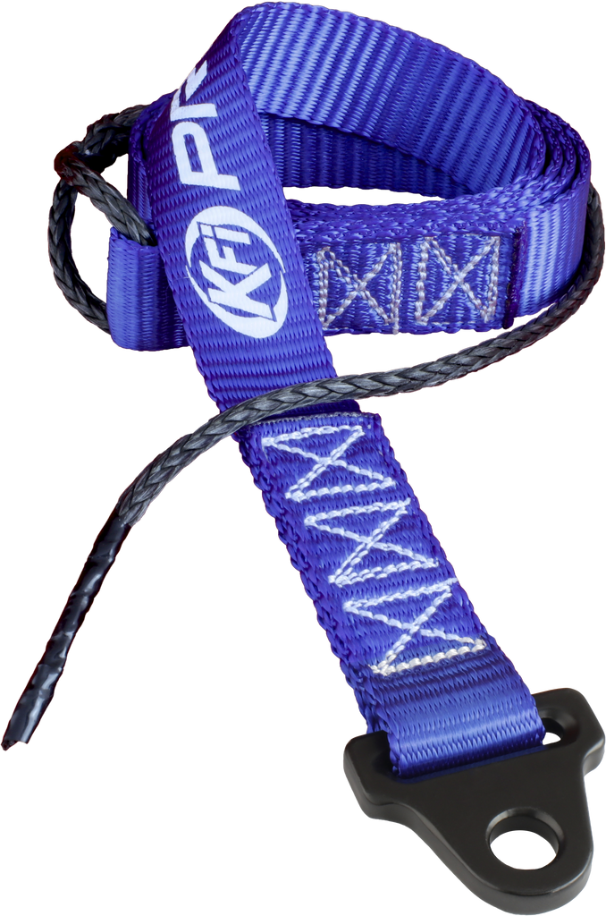 KFI Products Winch Plow Lift Strap 10-6100, blue heavy-duty tie-down strap with reinforced loops for secure lifting and hauling.
