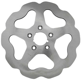 GALFER 11.5-inch solid wave stainless steel rear brake rotor for motorcycles, showcasing its textured wave design and durable construction.
