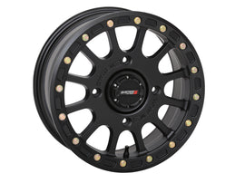 Matte black System 3 Sb5 Bl Wheel 15x7 with 5+2 offset for Can-Am Maverick, featuring a 4/137 bolt pattern.