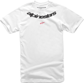 Alpine Star Lurv Tee in white, small size, featuring the brand logo on the front, casual t-shirt for everyday wear.