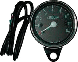 HardDrive Mini 8000 RPM tachometer with black face, used for measuring engine RPM in automotive applications.