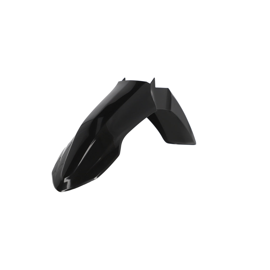Acerbis black front fender for motorcycles, featuring a sleek body design with the Acerbis brand logo visible in the image.