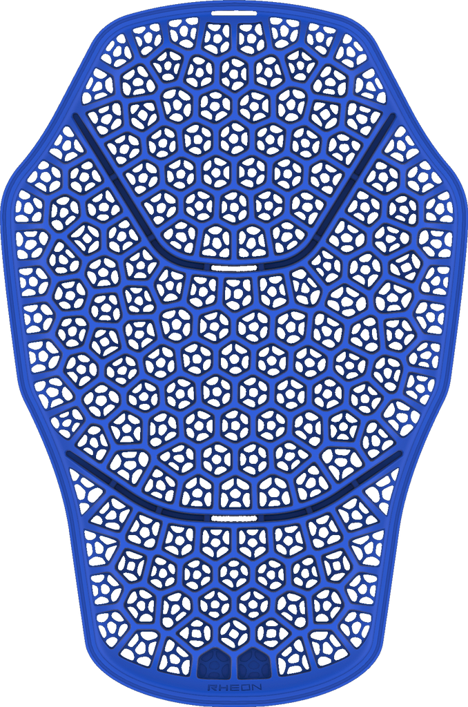 Rheon Level 2 full back protector in size small/medium, showing padded design and adjustable straps for safety and comfort.