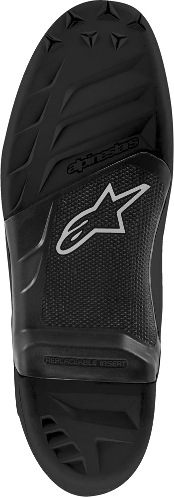 Alpine Star Tech-7 motorcycle sole in black, size 15, showing the rugged sole design and branding details.