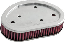 Load image into Gallery viewer, K&amp;N HD-9608 replacement air filter showing a rectangular filter with pleated cotton media and rubber frame for automotive use.
