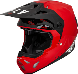 Fly Racing Formula CP Slant helmet in red, black, and white with aerodynamic design and ventilation features.