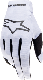 Alpine Star Radar Gloves in Haze Grey and Black, small size, featuring padded palms and adjustable wrist straps.