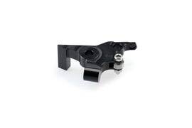 Black PUIG lever adapter for brake levers, showing close-up of the sleek, durable metal design on a motorcycle handlebar.