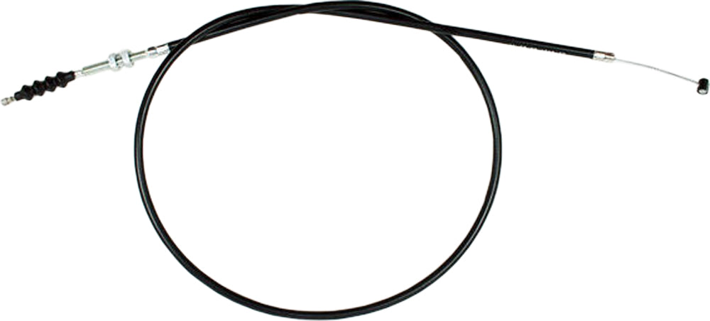 Motion Pro black vinyl clutch cable for motorcycles, showing the durable cable with fittings and protective sheath.