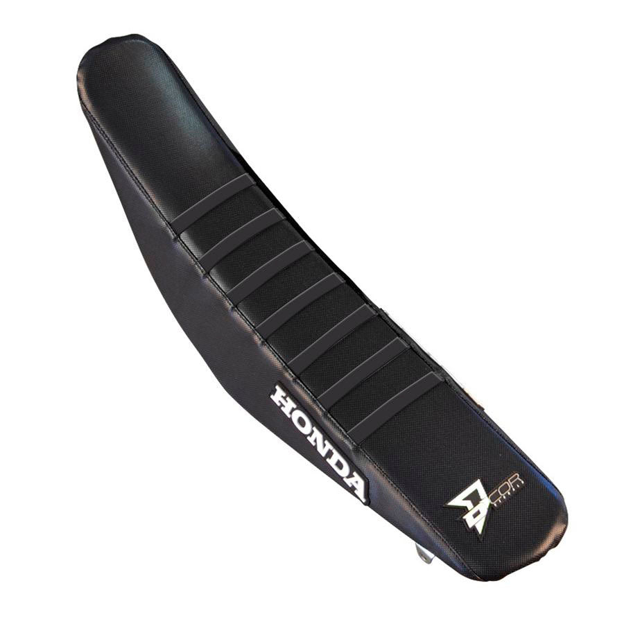 DCOR black seat cover with black ribbed design, featuring a snug fit and durable fabric for vehicle seats.