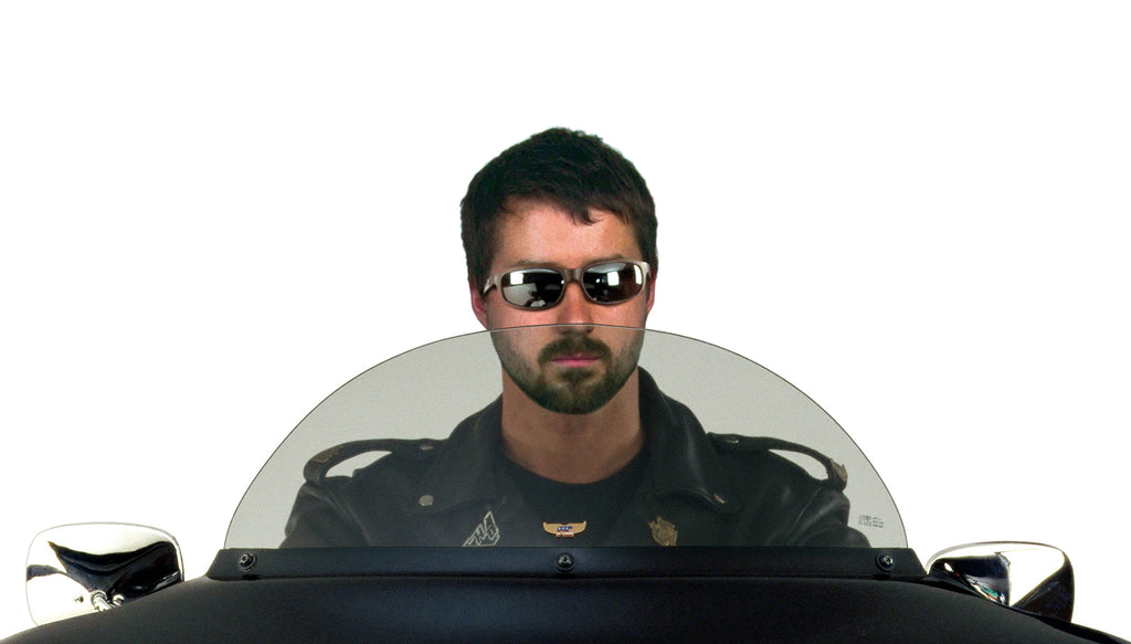 National Cycle 8.75" Dark Smoke Replacement Windshield for motorcycle, showing the tinted, curved windscreen in dark smoke color.