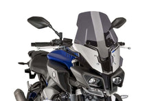Load image into Gallery viewer, PUIG Touring Plus Dark Smoke motorcycle windscreen for Yamaha, providing enhanced wind protection and a sleek dark smoke finish.