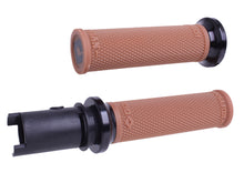 Load image into Gallery viewer, ODI Grips Lock-On Ruffian grips in gum rubber and black, designed for BMX or mountain bikes, with secure locking clamps.