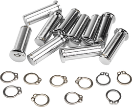 HardDrive hand control pivot pin and circlip clutch for 2008-2020 Harley FLH models in chrome, part number 820-1505.