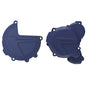 Polisport Plastics clutch and ignition body kit in blue for Husqvarna models, part number 64-91051, including clutch and ignition covers.