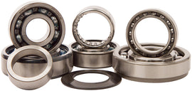 Hot Rods transmission bearing kit for engine, showing metal bearings and components in a container.