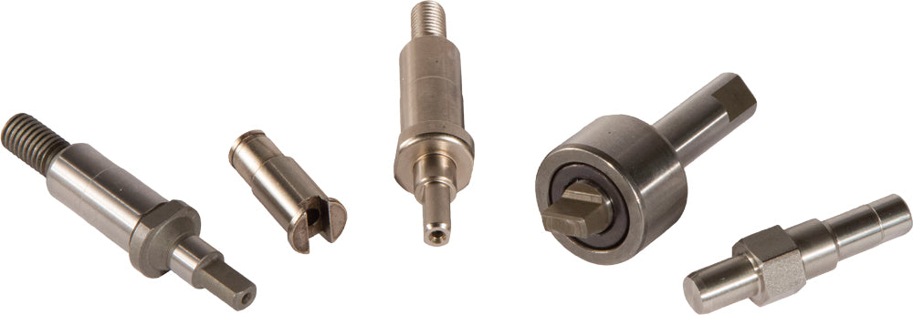Hot Rods water pump shaft for KTM 50/65 SX engine, showing the metal shaft component with precise machining.