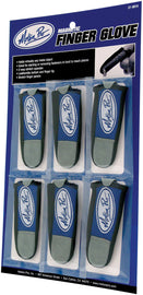 Motion Pro Magnetic Finger Gloves, set of 6, black tools designed for improved grip and protection during mechanical work.