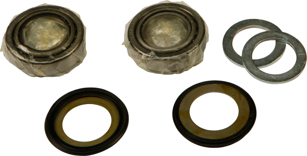 All Balls Steering Bearing and Seal Kit 22-2057 showing new bearings and seals for motorcycle steering system