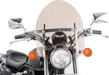 Load image into Gallery viewer, Slipstreamer HD-0 Smoke windshield for 7/8" handlebars, motorcycle windscreen, with tinted smoked finish and mounting hardware.