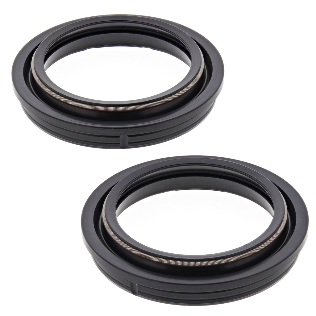 All Balls Fork Dust Seal Kit 22-57101 with rubber gaskets and seals for motorcycle fork protection, shown in the image.