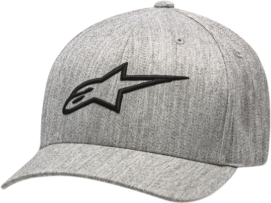Alpine Star Ageless Curve Hat in grey heather and black, large/extra-large size with curved brim and adjustable fit.