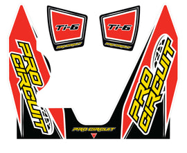 Pro Circuit Ti-6 wrap and end cap decal for YZ450F motorcycle, replacement graphics sticker set with bold design.