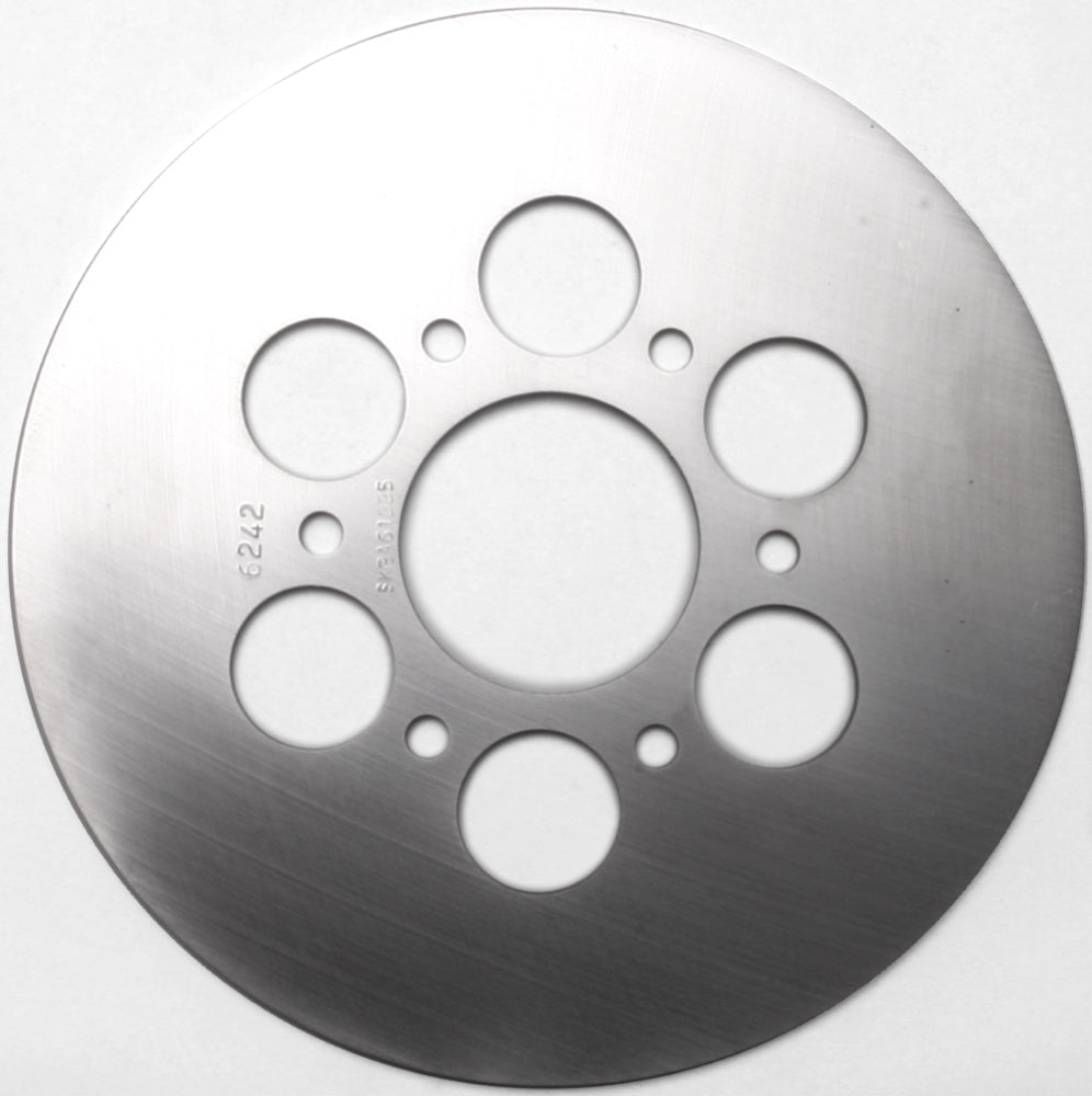 EBC Motorcycle Brakes standard rotor 15-6242 showing a metallic brake disc with vented design for motorcycle braking systems.