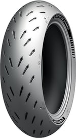Michelin Power GP rear motorcycle tire 190/55ZR17 radial tire with 75W load rating, mounted on wheel, close-up view.
