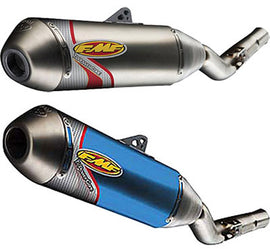 FMF Racing P-Core Ti exhaust muffler for Yamaha YZ450F 2010-2011, shown in a close-up view of the titanium muffler.