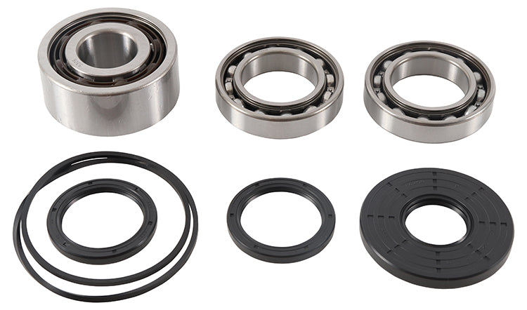 All Balls front differential bearing and seal kit with various bearings and seals, arranged in packaging for automotive repair.