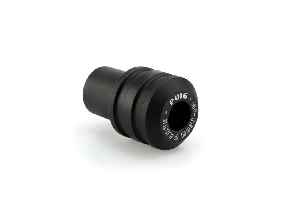 PUIG Vintage Black Frame Sliders for Hus 561-20576BK motorcycle body, showcasing sleek black protective covers.