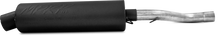 Load image into Gallery viewer, MBRP Exhaust single slip-on system with utility muffler in black for Kawasaki motorcycle, showcasing the exhaust pipe and muffler.