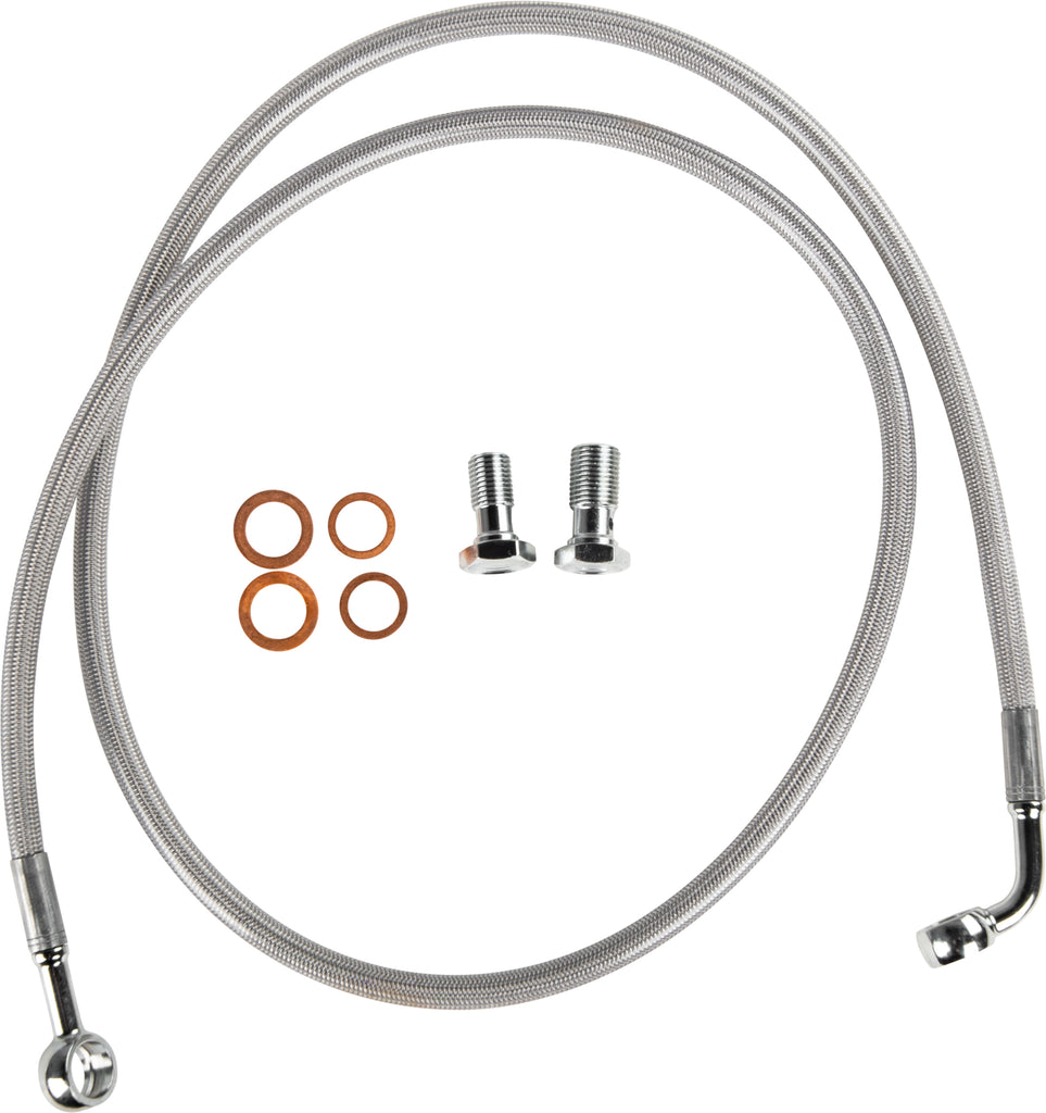 Goodridge Econoline front single brake kit for Harley Davidson FLST and FLSTC models, includes brake lines and fittings.