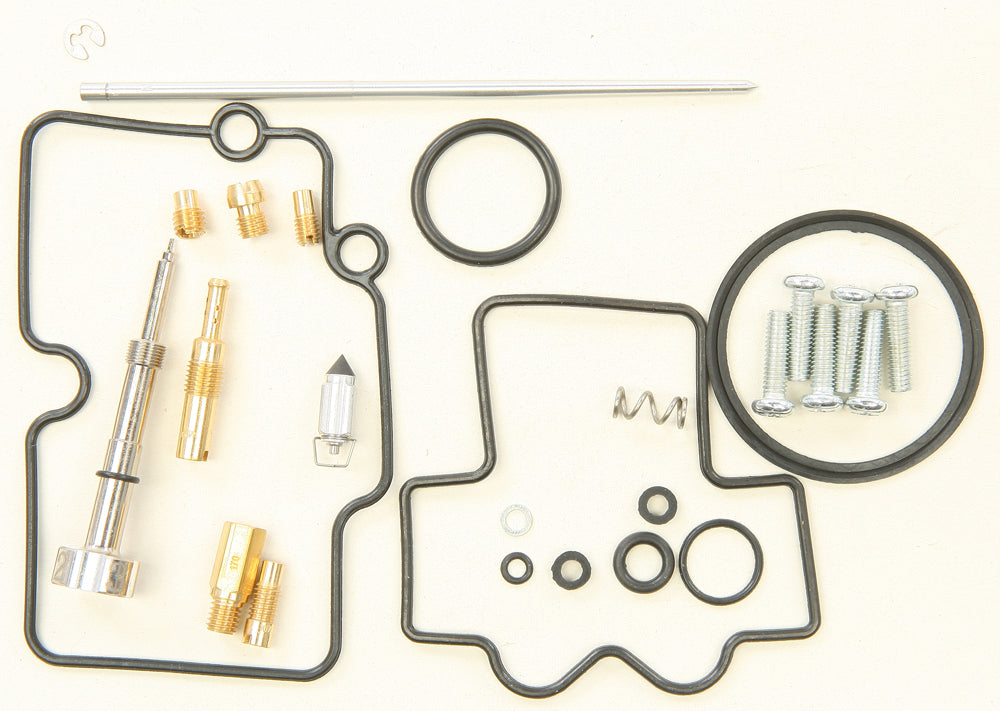 All Balls bike carburetor rebuild kit 226-1294 with intake, fuel system components, and replacement parts for motorcycle carburetor.